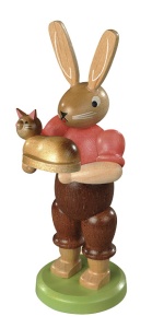 Easter bunny, male, with little cat