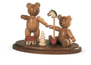 Two bear, children, playing